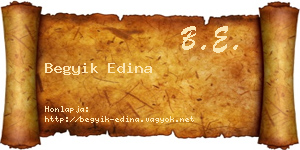 Begyik Edina névjegykártya